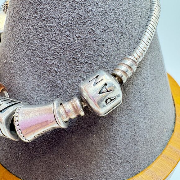Pandora ALE Sterling Silver 925 Assorted Charms CZ Charm Bracelet 7.5" Length - Picture 11 of 16